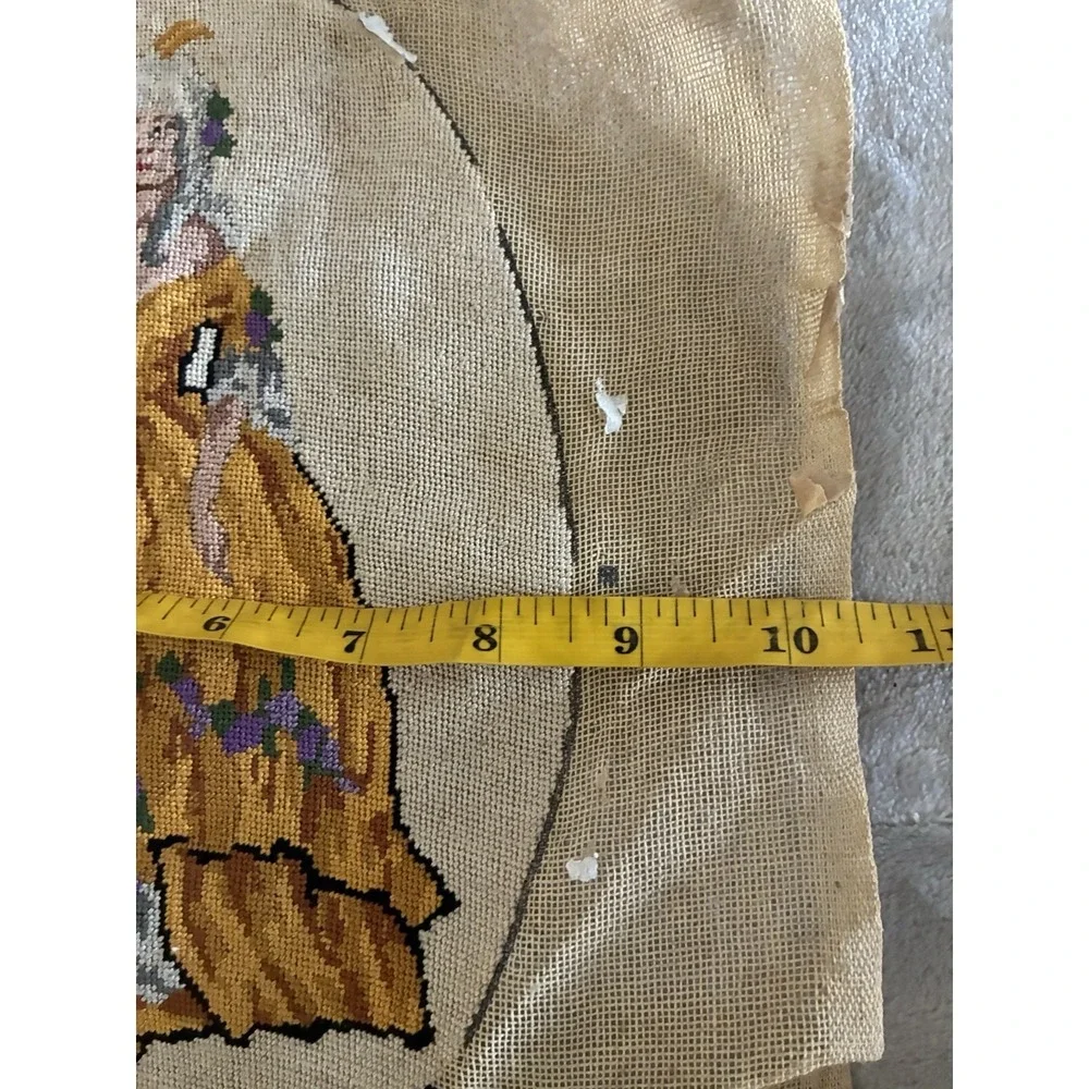 Vintage Needlepoint Tapestry Finished Victorian Lady‎ 10x6.75